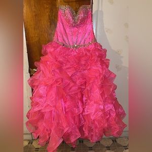 Size 18 hot pink prom dress with corset back